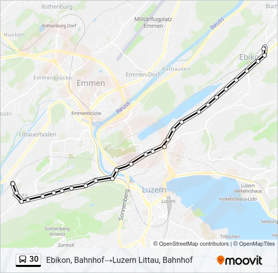 30 Bus Line Map