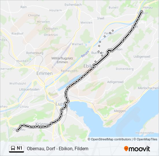 Buslinie N1 Karte