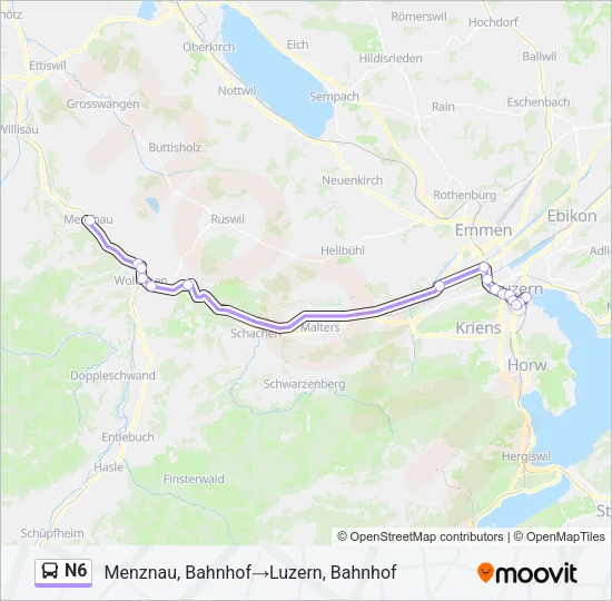 N6 Bus Line Map