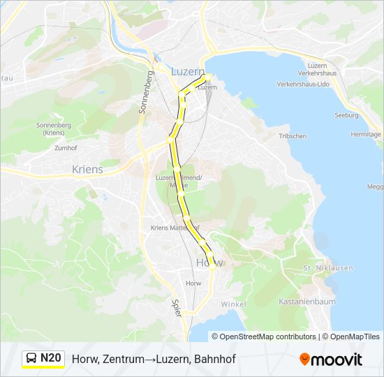 N20 Bus Line Map