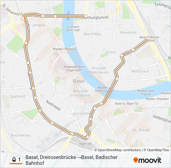 1 Light Rail Line Map
