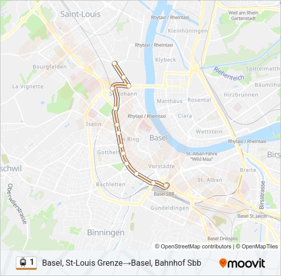1 Light Rail Line Map