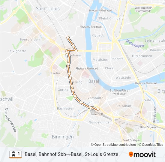 1 Light Rail Line Map