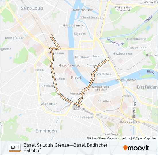 1 Light Rail Line Map