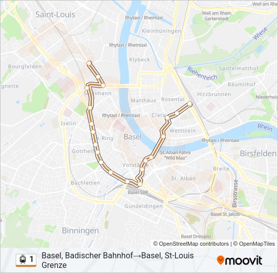 1 Light Rail Line Map
