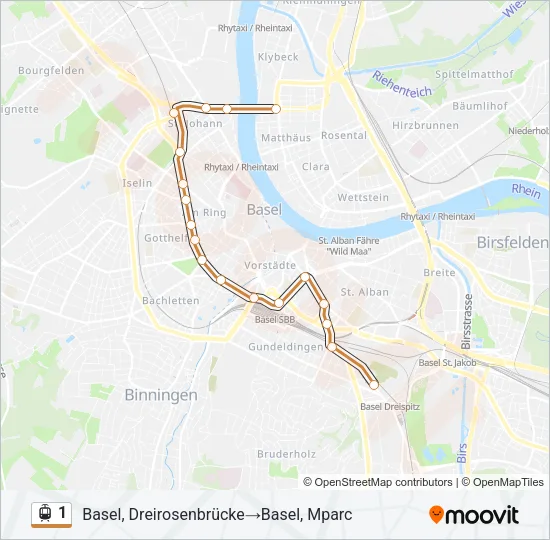 1 Light Rail Line Map