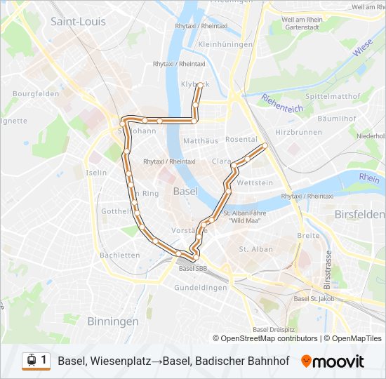 1 Light Rail Line Map