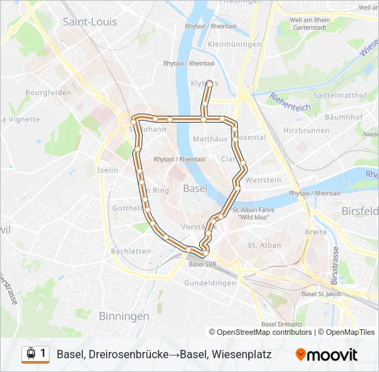 1 Light Rail Line Map