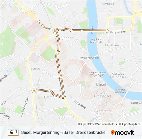 1 Light Rail Line Map