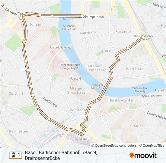 1 Light Rail Line Map