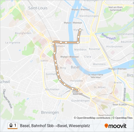 1 Light Rail Line Map