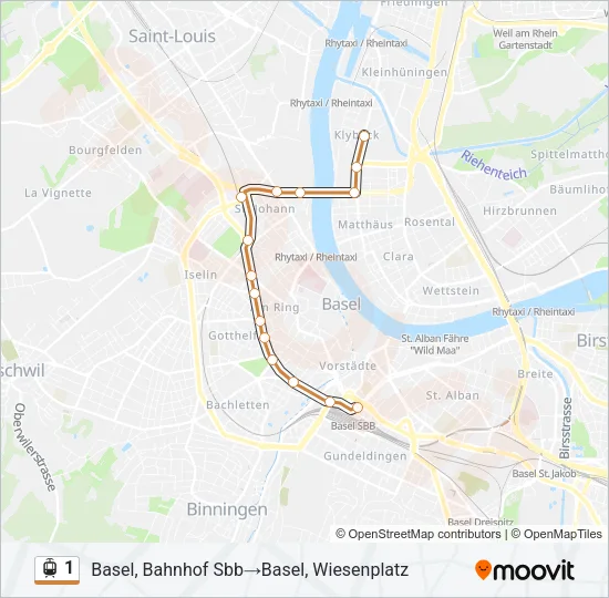 1 Light Rail Line Map