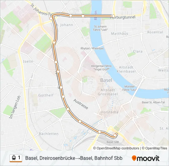 1 Light Rail Line Map