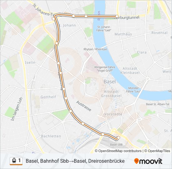 1 Light Rail Line Map