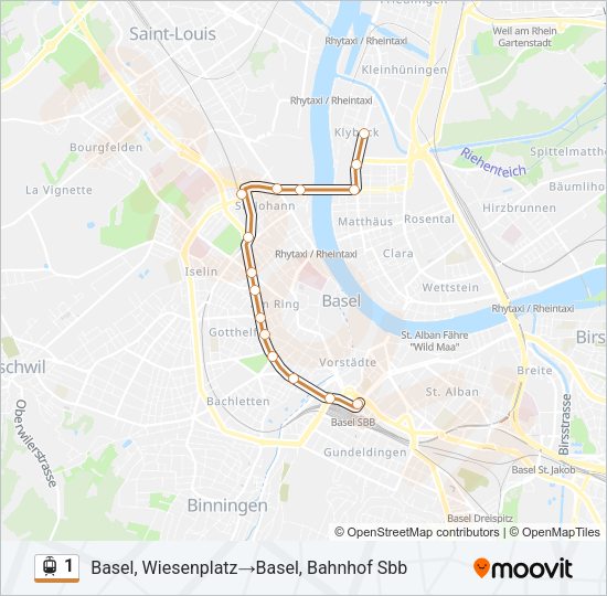 1 Light Rail Line Map