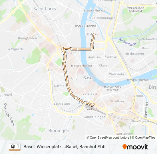 1 Light Rail Line Map