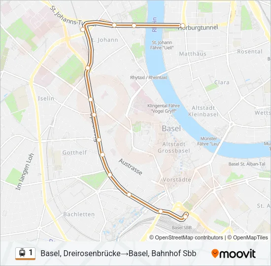 1 Light Rail Line Map
