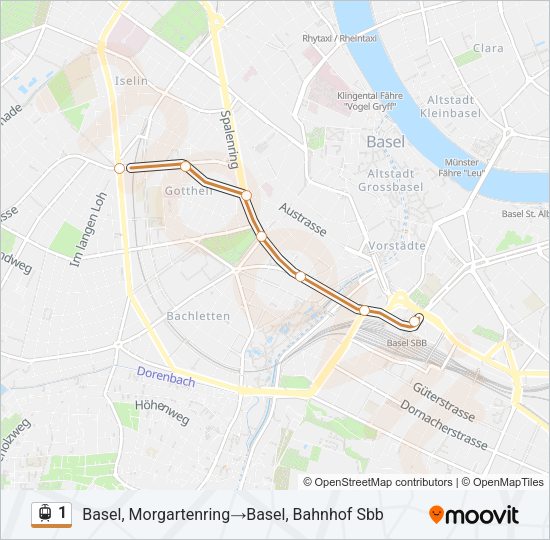 1 Light Rail Line Map