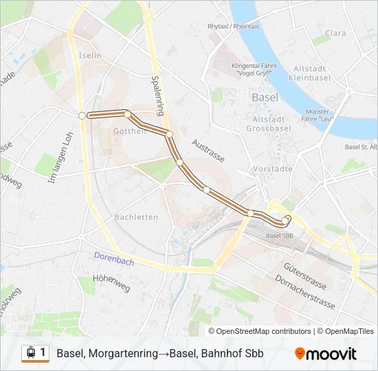 1 Light Rail Line Map
