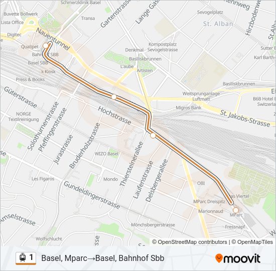 1 Light Rail Line Map