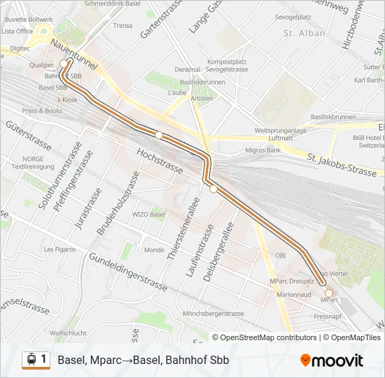 1 Light Rail Line Map