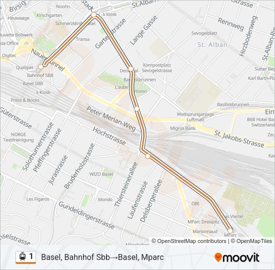 1 Light Rail Line Map