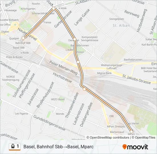 1 Light Rail Line Map