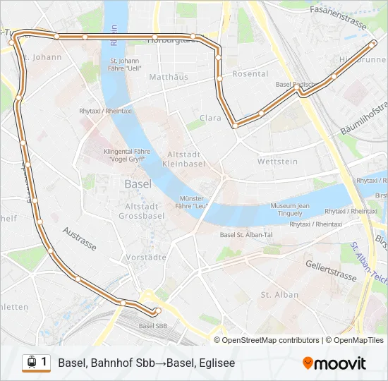 1 Light Rail Line Map