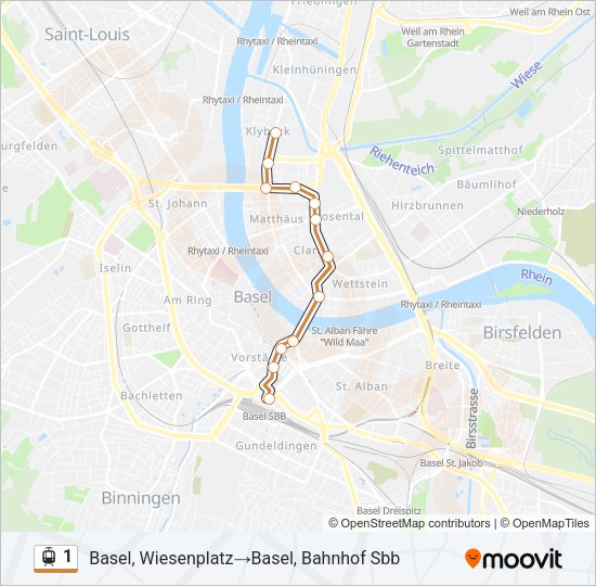 1 Light Rail Line Map