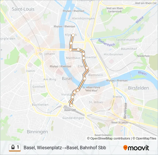 1 Light Rail Line Map