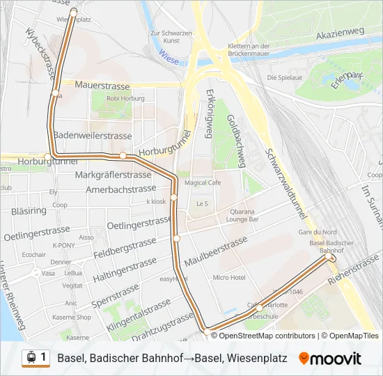 1 Light Rail Line Map