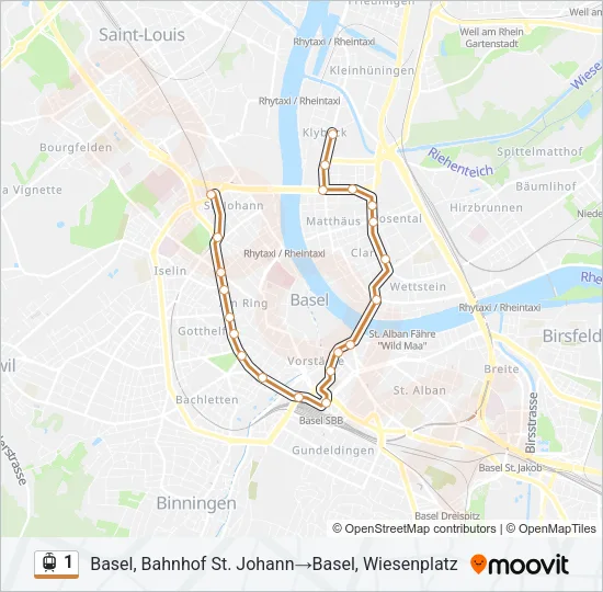 1 Light Rail Line Map