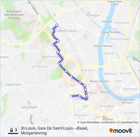 3 Light Rail Line Map