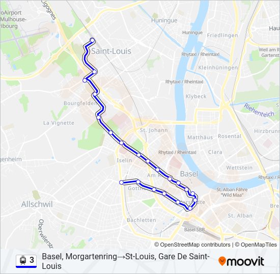 3 light rail Line Map