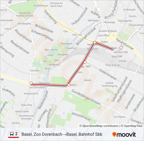 2 Bus Line Map