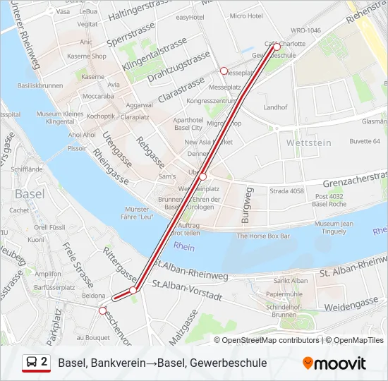 2 Bus Line Map