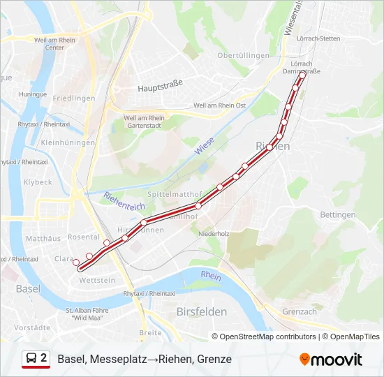 2 Bus Line Map
