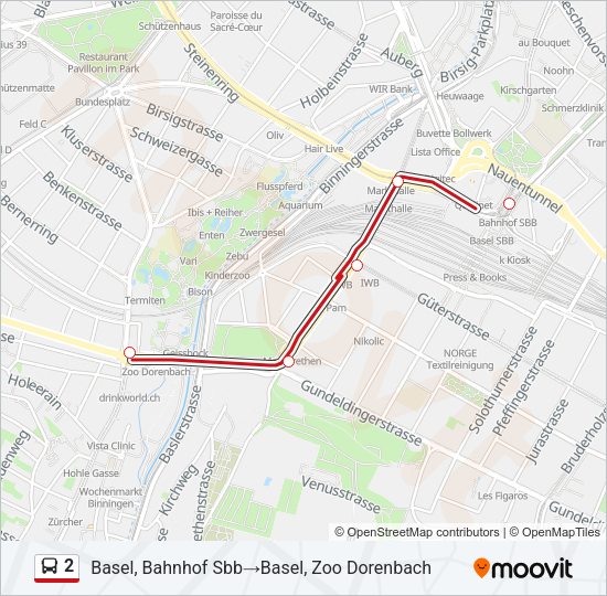 2 Bus Line Map