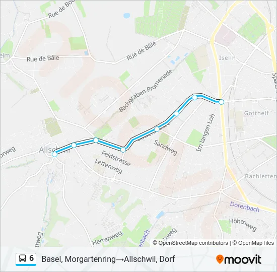 6 Bus Line Map