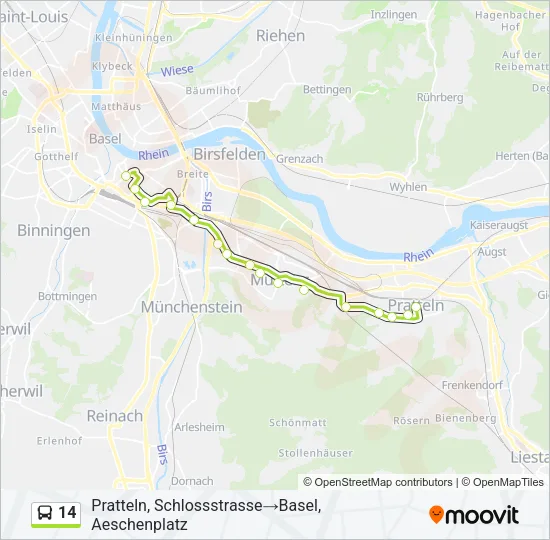 14 Bus Line Map