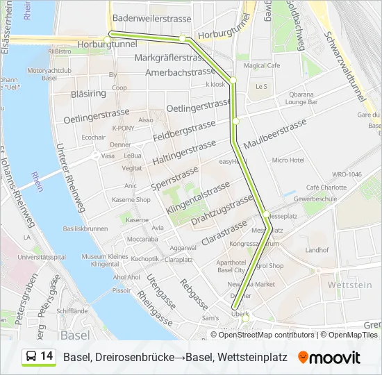 14 Bus Line Map