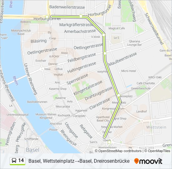 14 Bus Line Map