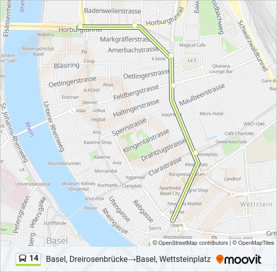 14 Bus Line Map