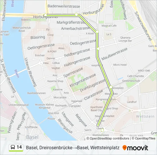 14 Bus Line Map