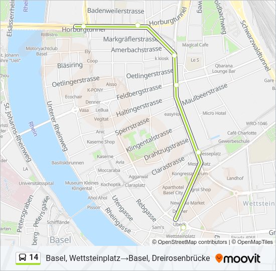 14 Bus Line Map