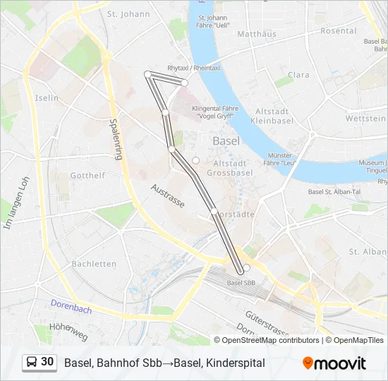 30 Bus Line Map