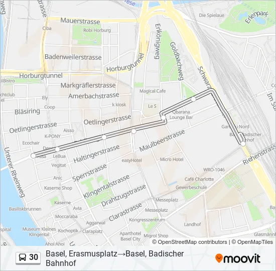 30 Bus Line Map