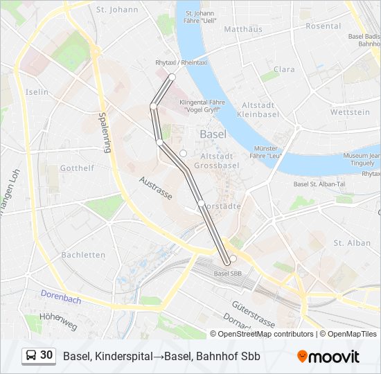 30 Bus Line Map