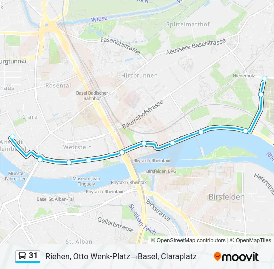 31 Bus Line Map