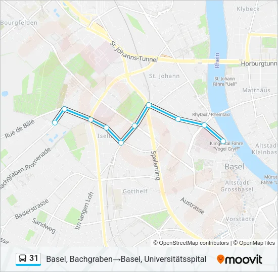 31 Bus Line Map